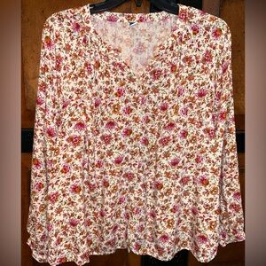 Old Navy Floral Boho Blouse - Pink and Orange
